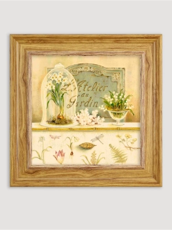 Картина настенная интерьерная в раме "под дерево" 26*26 см