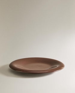 Zara Home тарелка десертная из каменной керамики, цвет коричневый, 22 см