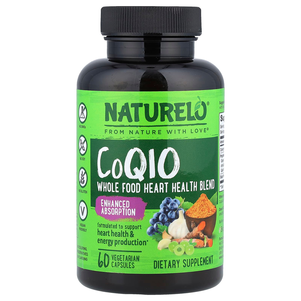 NATURELO, коэнзим Q10, 60 вегетарианских капсул