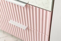 Шкаф трехдверный "Зефир" 109.02, (Белое дерево/пудра розовая (эмаль))