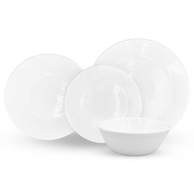 Сервиз столовый 24 пр LM24-WHIT (6 суповых мисок-15см,6 глубоких тарелок-20см,6 средних тарелок-19 см,6 бол.тарелок-25см) арт.260169 Wh $$