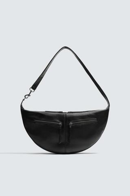 ZARA СУМКА С ОТДЕЛОЧНОЙ СТРОЧКОЙ, ЧЕРНЫЙ
