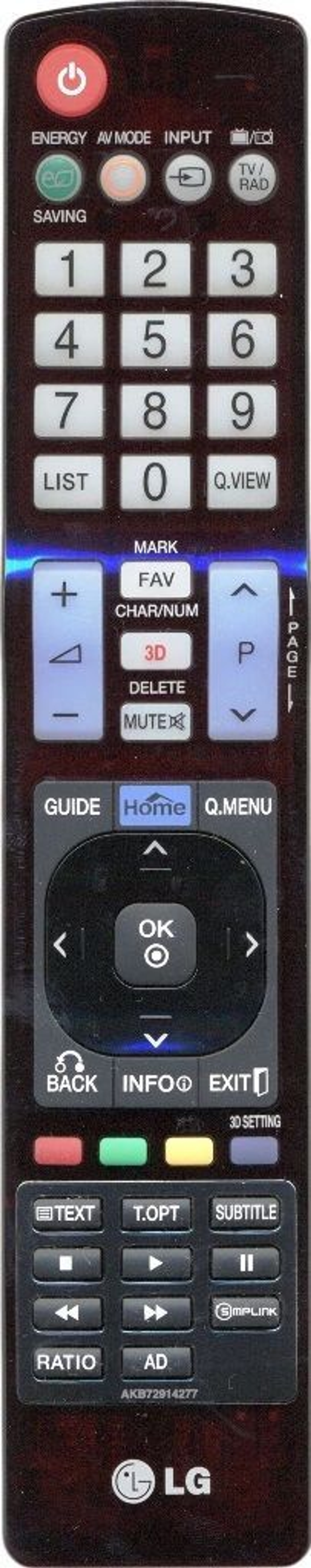 Пульт оригинальный LG AKB72914277