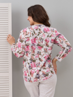 Костюм с брюками КБ-71/бежмеланж-розы