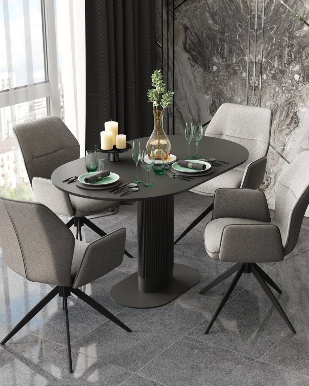 Стол обеденный Mystery 130*80 черный