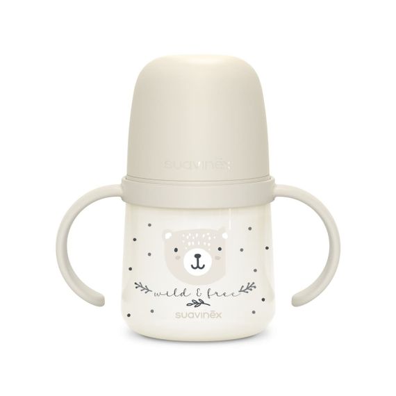 Бутылочка с ручками Suavinex Night Wild 150 мл Бежевая 6 мес+