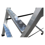 Лестница-платформа фиксированной высоты алюминиевая MEGAL ЛПФВА Н=1.2-6 с широкими ступенями