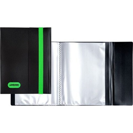 Папка файл А5  20лист 0,50мм, MonoChrome""черная с неновым зеленым