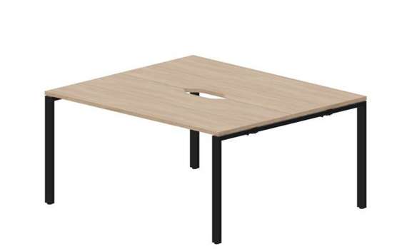Составной стол Strike на 2 рабочих места 1580х1366х750мм (2 эргономичных выреза)