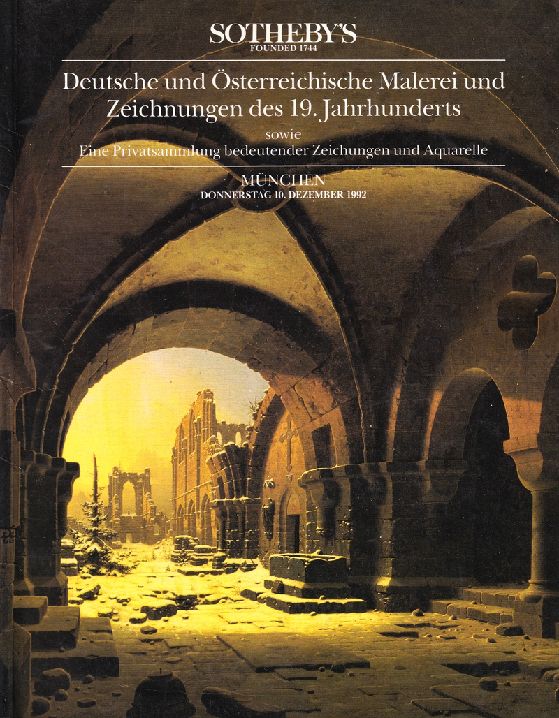 Каталог аукциона Sotheby's, Мюнхен, Немецкая и восточноевропейская живопись и рисунки XIX века от 10 декабря 1992 года