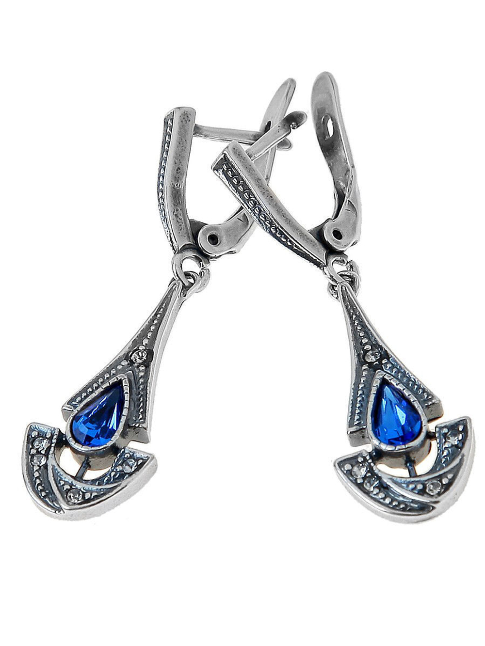 "Канны" серьги в серебряном покрытии из коллекции "Погода" от Jenavi с английским замком