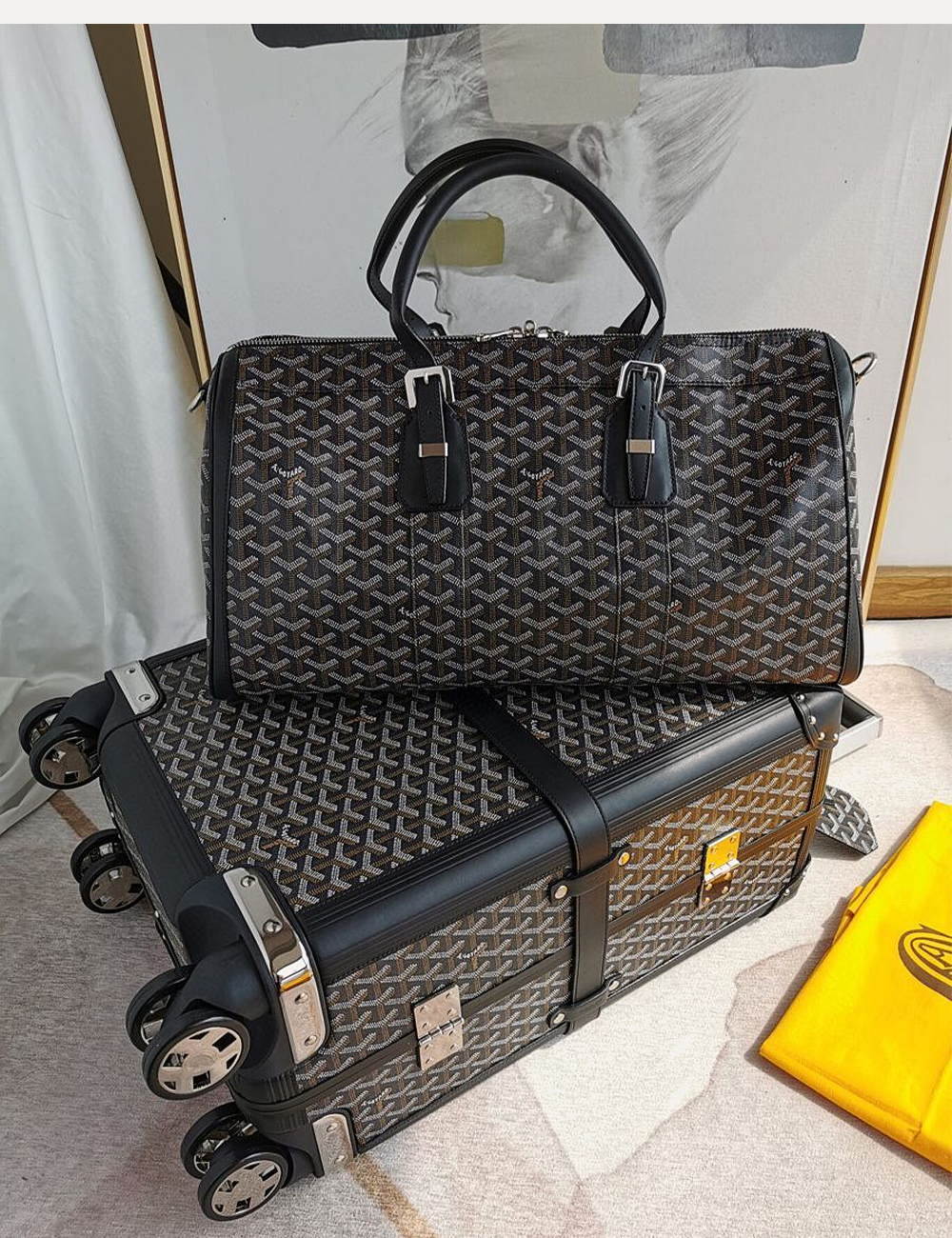 Чемодан Goyard Bourget PM Trolley Case "Black"