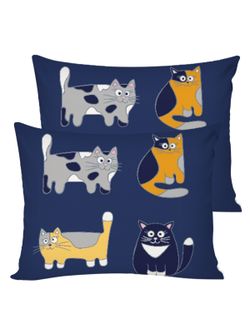 Постельное белье перкаль Сказка "Котятки" 2-спальное Наволочка 50х70 см 2 шт Простынь на резинке 160x200 см Пододеяльник 175x215 см