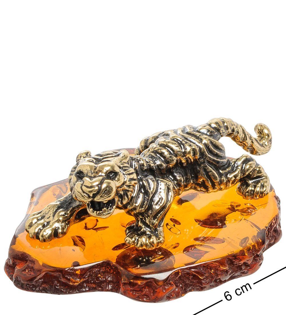 Народные промыслы AM-2003 Фигурка «Тигр» (латунь, янтарь)