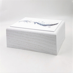 Урна для праха "Реквием M" белая с печатью Перо