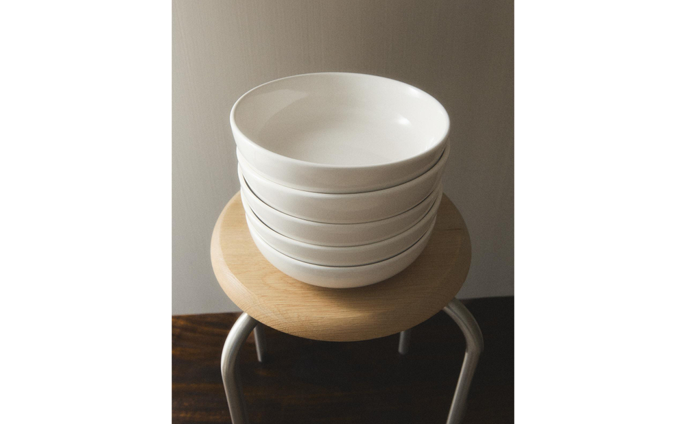 Zara Home тарелка глубокая из каменной керамики, цвет белый, 21 см