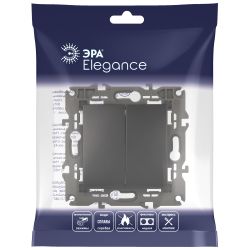 Выключатель ЭРА Elegance 14-1104-05 двойной 10АХ-250В IP20 антрацит
