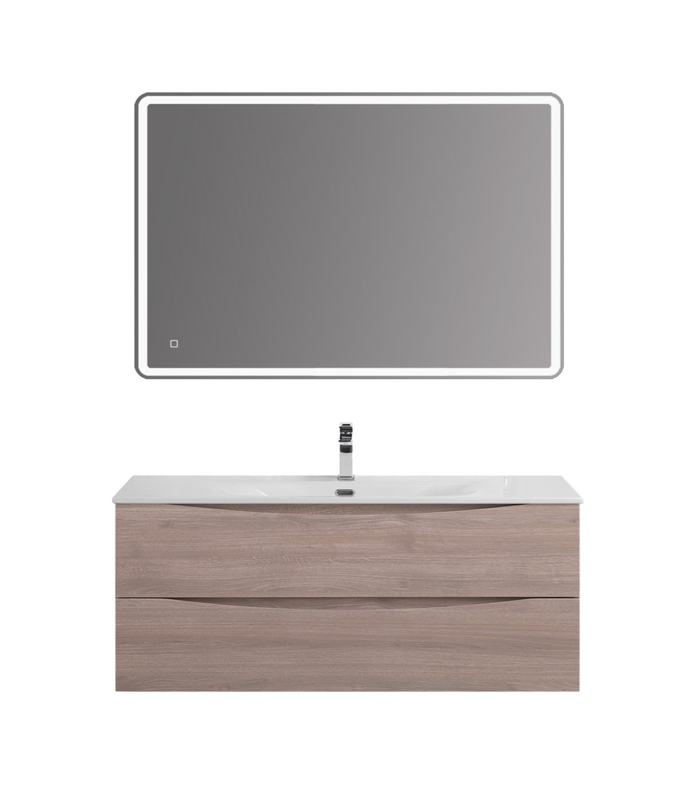 Тумба с раковиной подвесная BelBagno MARINO-CER-N-1200-2C-SO-RG-P Rovere Grigio, раковина белая BB-8099-120