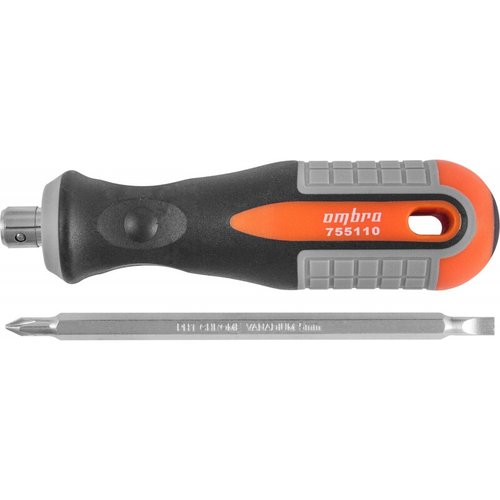 Отвертка OMBRA стержневая двусторонняя ROUND GRIP, РН1,SL5x100 мм   755110