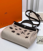 Серая тканевая сумка Hermes Herbag 31 Zip