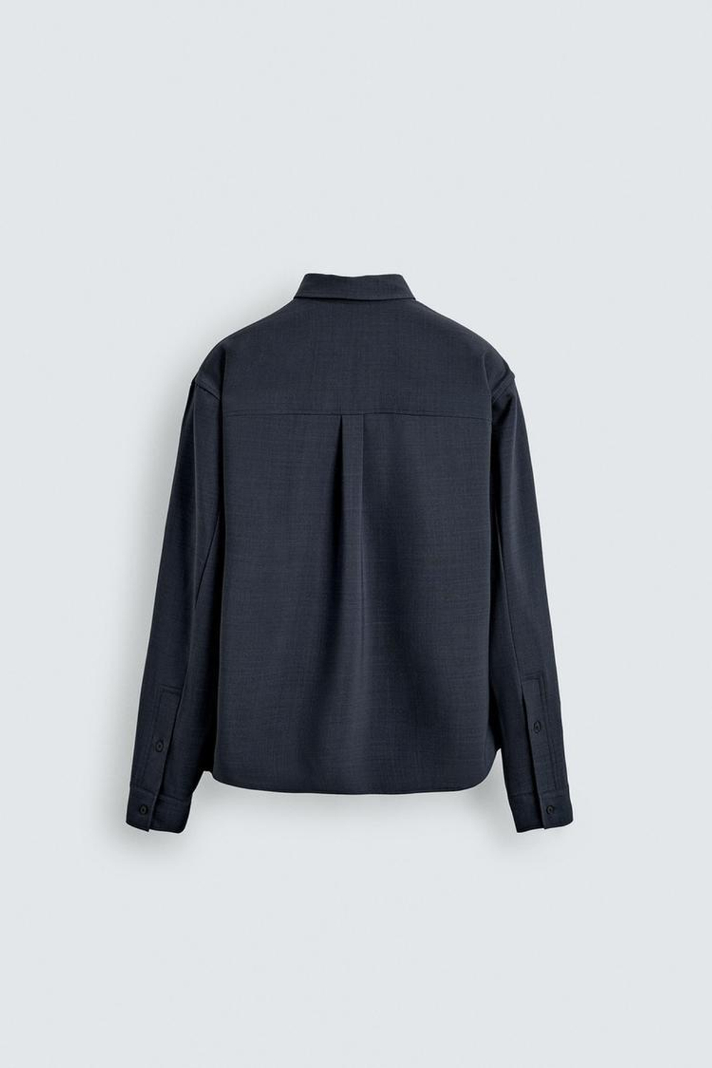 ZARА РУБАШКА СТРУЯЩЕГОСЯ ПОКРОЯ RELAXED FIT, МОРСКОЙ СИНИЙ