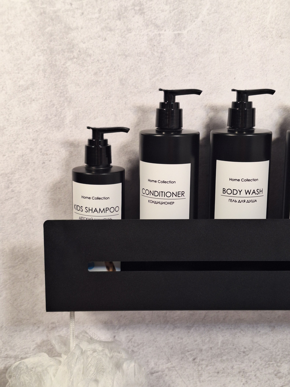 Полка настенная прямая черная MetaDec Sideline 50см