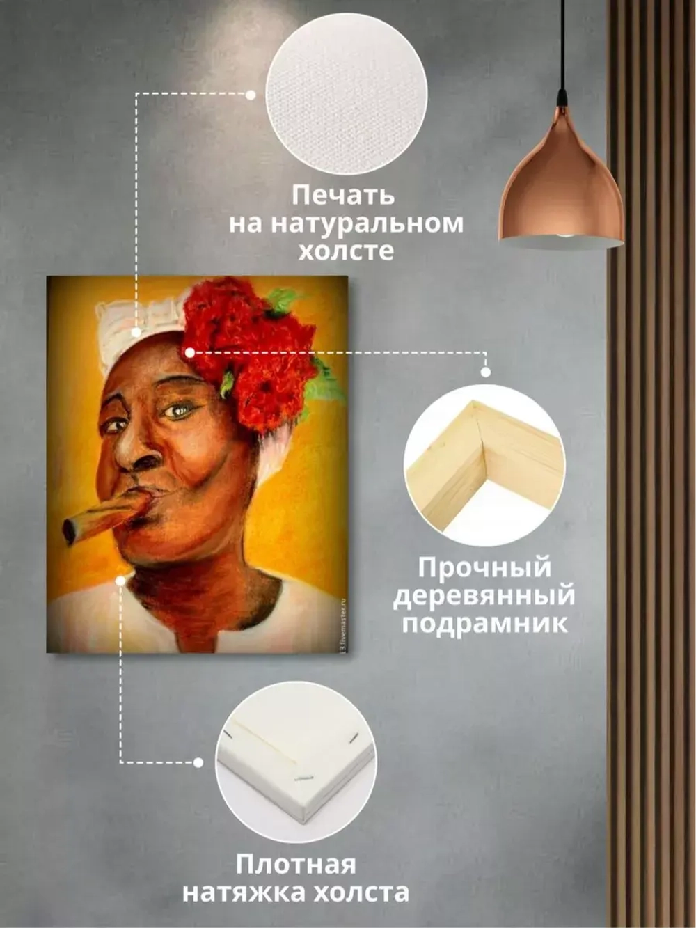 Кубинская интерьерная картина на холсте, фотопечать 40*50