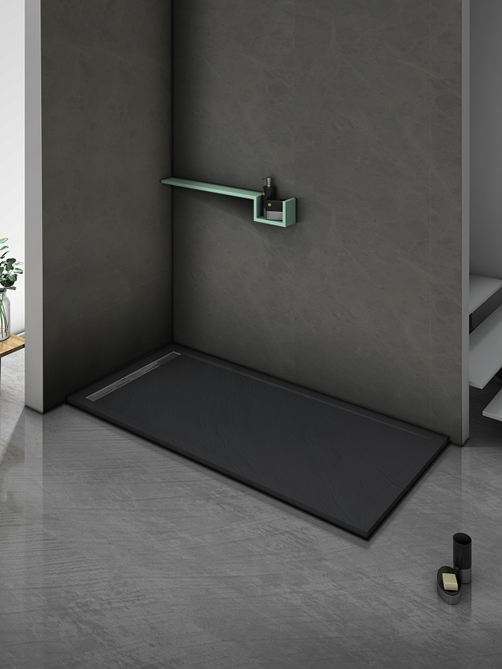 Душевой поддон из искусственного камня WeltWasser WW TRS 12090 STONE-BL 120x90 10000004382 Черный