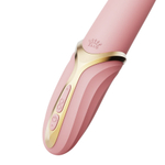 Нежно-розовый вибростимулятор 22см с имитацией оральных ласк и функцией нагрева Zalo Eve Oral Pleasure Vibrator Sakura Pink