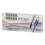 Ручка шариковая, масляная, Piano, синие чернила, прозрачный корпус, 12 шт