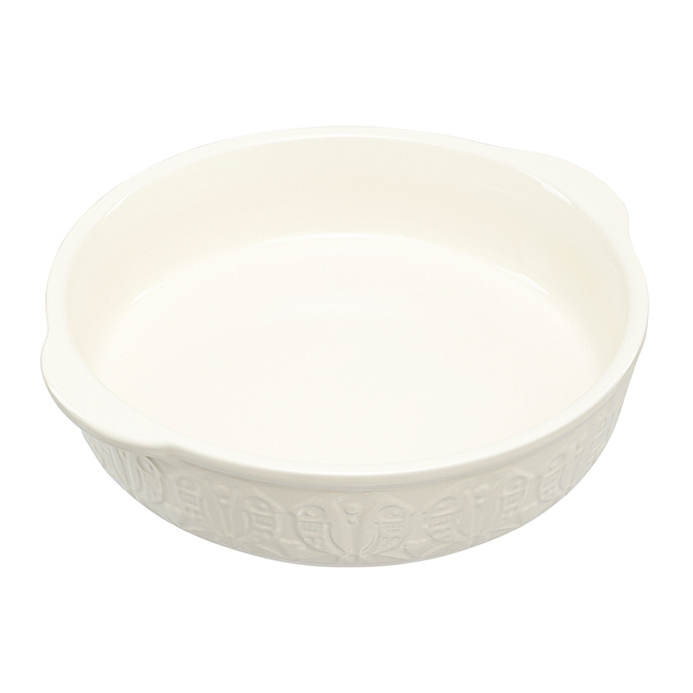 Блюдо для запекания birds of paradise, D27 см, кремовое