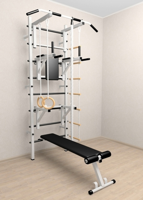 Шведская стенка Sv Sport 508 (Турник стандарт/Брусья/Стойка/Скамья/Канат/Кольца/Лестница)