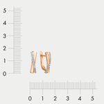 Серьги женские с фианитами из розового и белого золота 585 пробы (арт. 1204081)