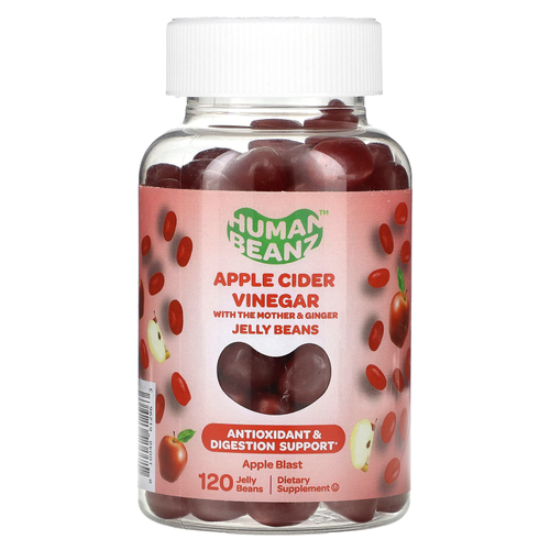 Human Beanz, мармеладки в виде яблочного уксуса, со вкусом яблока, 120 мармеладок
