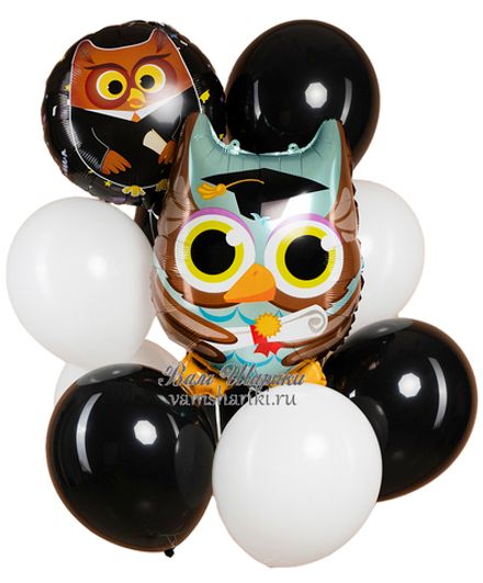 Букет шаров "Сова - Выпускница"