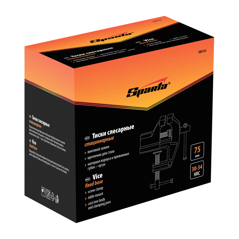 Тиски, 75 мм, крепление для стола Sparta