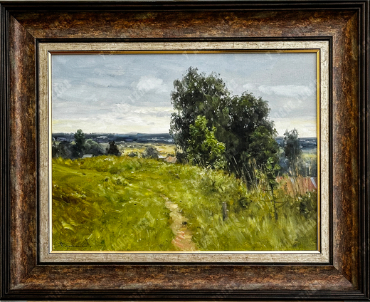 Плотников В.В. Вечер в Глебово. Рязань.  Холст, Масло. 2021г. Размер холста 30х40 см.