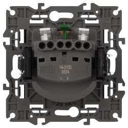 Розетка ЭРА Elegance 14-2103-05 с заземлением 2P+E Schuko со шторками с крышкой 16A-250В IP20 антрацит