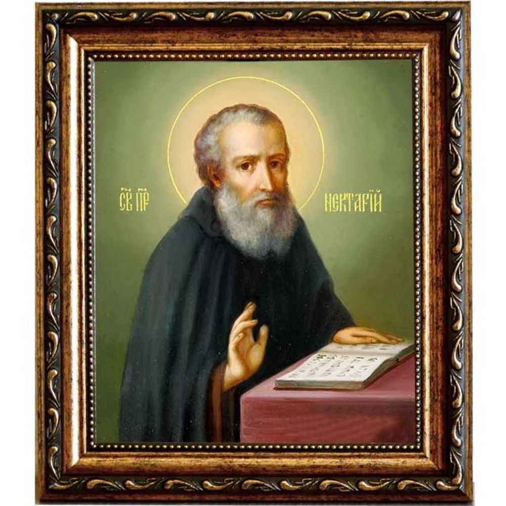 Нектарий Печерский преподобный. Икона на холсте.