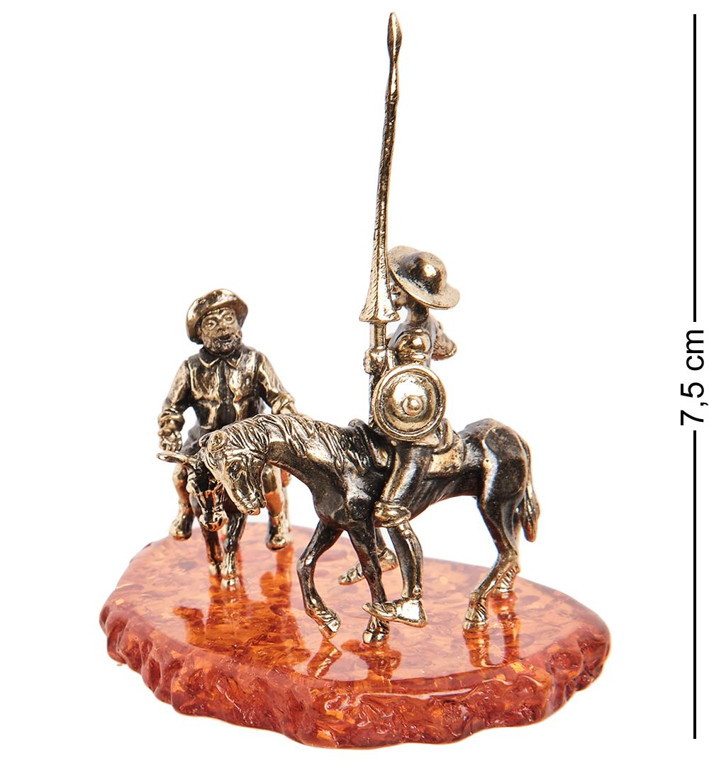 Народные промыслы AM-2207 Фигурка «Дон Кихот и Санчо Панса» (латунь, янтарь)