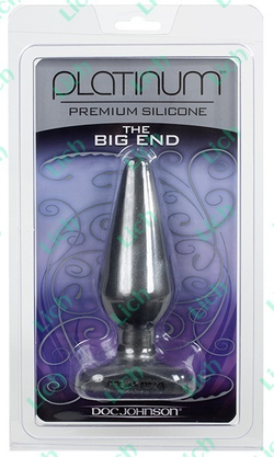 Серая анальная пробка PLATINUM SILICONE THE BIG END
