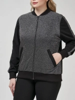 Бомбер с люрексом больших размеров на молнии летний