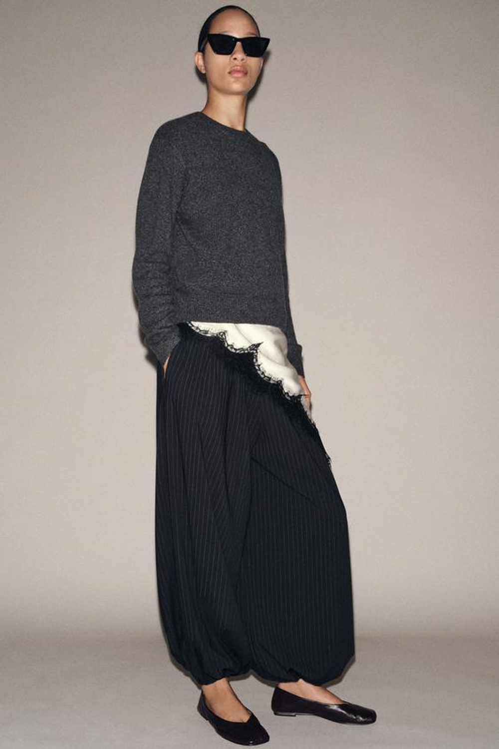 ZARA БРЮКИ-БАГГИ В ПОЛОСКУ — ZW COLLECTION, В ПОЛОСКУ