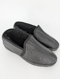 Тапочки утеплённые кожа/иск.мех