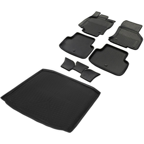 Коврики в салон и багажник автомобиля (комплект) Rival для Skoda Octavia A7 универсал (кроме авто с акустической системой Kanton) 2013-2020, полиуретан, с крепежом, 6 частей, K15101001-5