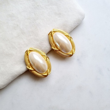 Крупные клипсы с жемчугом