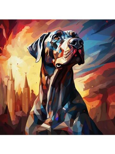 Картина по номерам 30х30см. "Собаки. Пёс смотрит вдаль" 20цв. коробка (арт. Х-6346)