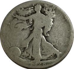 50 центов Walking Liberty 1928 год двор S . F-