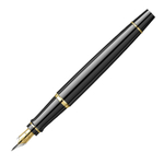 Перьевая ручка Waterman Reflections of Paris Expert DeLuxe Black GT, перо M, чернила: blue в подарочной коробке