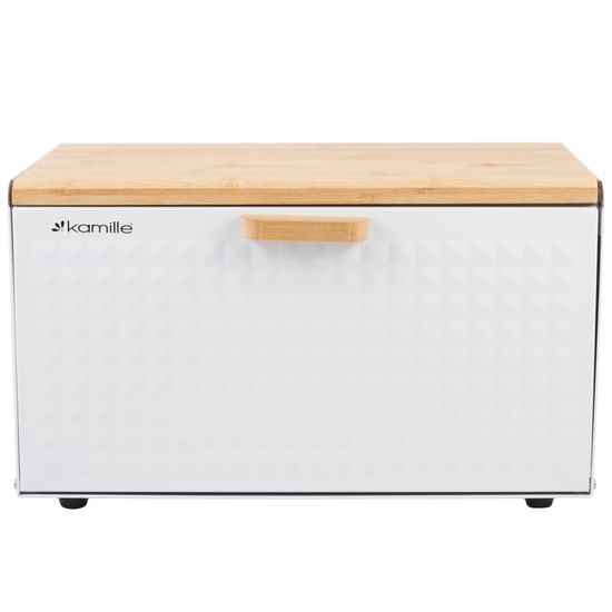 Хлебница Kamille KM 1119 нержавеющая сталь, бамбук